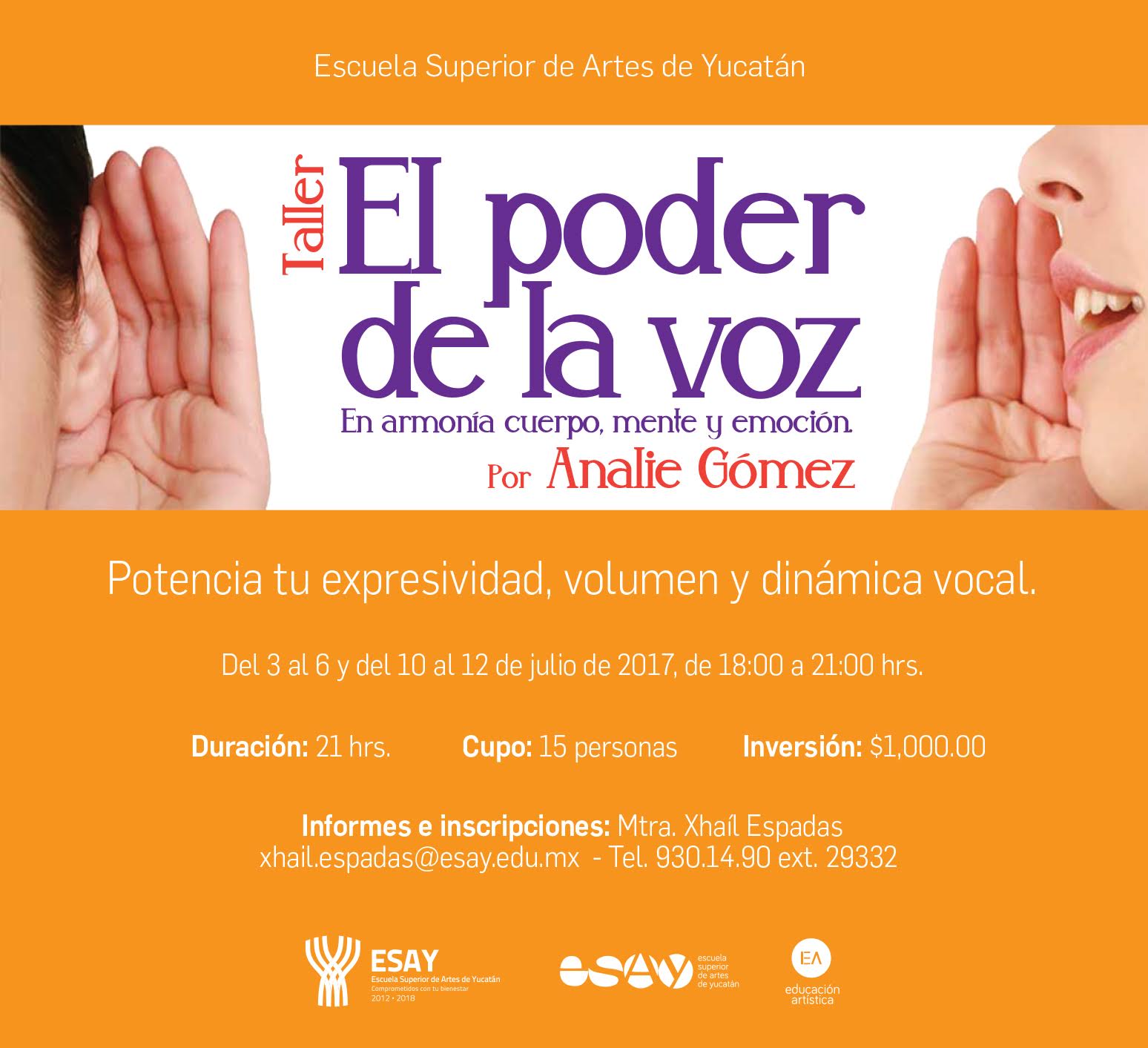 Invitan Al Taller El Poder De La Voz, En La @Escuela_Esay – Enfoque Yucatán